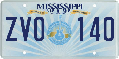 MS license plate ZVO140