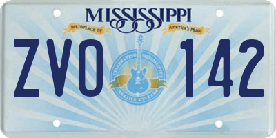 MS license plate ZVO142