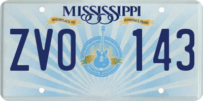 MS license plate ZVO143