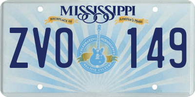 MS license plate ZVO149