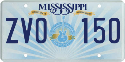 MS license plate ZVO150