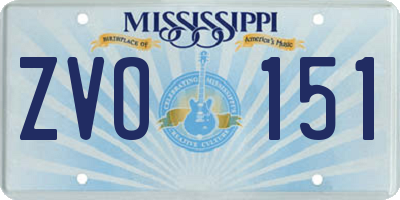 MS license plate ZVO151