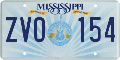 MS license plate ZVO154