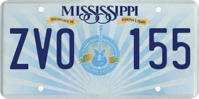 MS license plate ZVO155