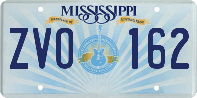 MS license plate ZVO162