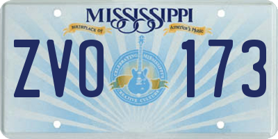 MS license plate ZVO173