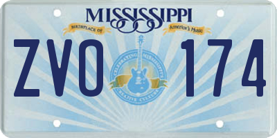 MS license plate ZVO174