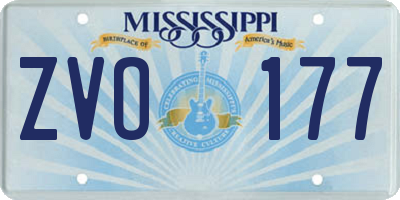 MS license plate ZVO177