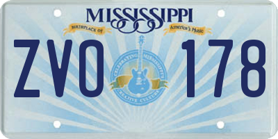 MS license plate ZVO178