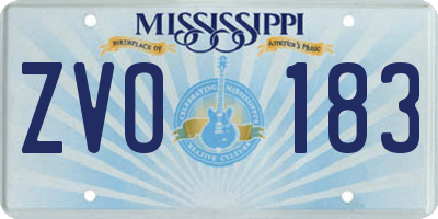 MS license plate ZVO183