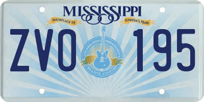 MS license plate ZVO195