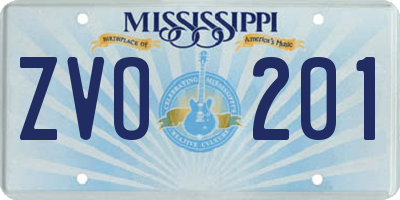 MS license plate ZVO201