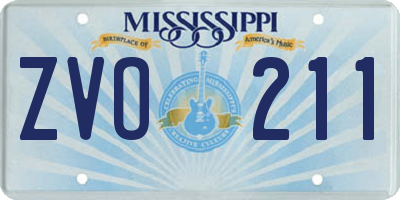 MS license plate ZVO211