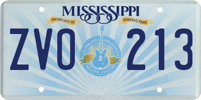 MS license plate ZVO213