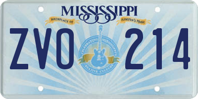MS license plate ZVO214