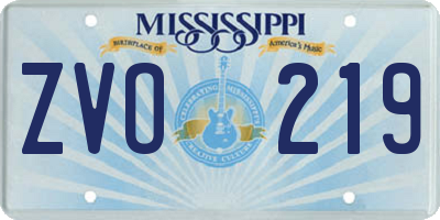 MS license plate ZVO219