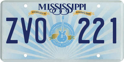 MS license plate ZVO221