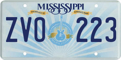 MS license plate ZVO223