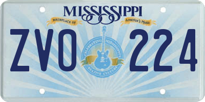 MS license plate ZVO224
