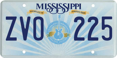 MS license plate ZVO225