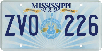 MS license plate ZVO226