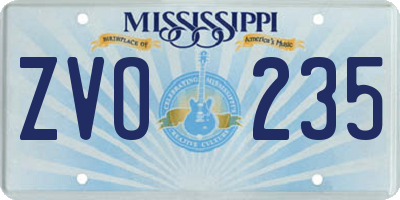 MS license plate ZVO235
