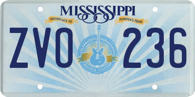 MS license plate ZVO236