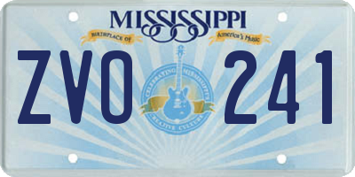 MS license plate ZVO241