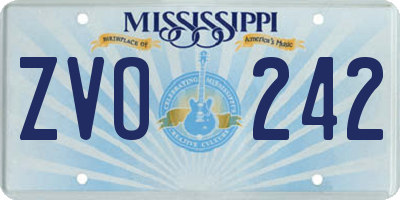 MS license plate ZVO242