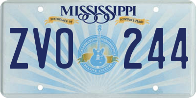 MS license plate ZVO244