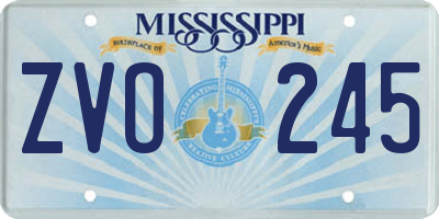 MS license plate ZVO245