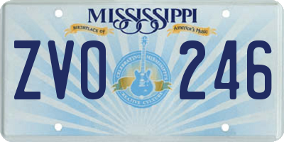MS license plate ZVO246
