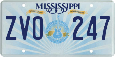 MS license plate ZVO247