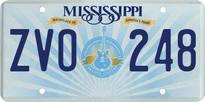 MS license plate ZVO248