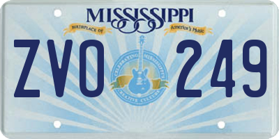 MS license plate ZVO249