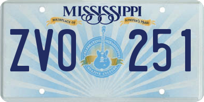 MS license plate ZVO251