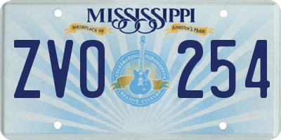 MS license plate ZVO254