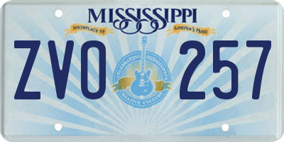 MS license plate ZVO257