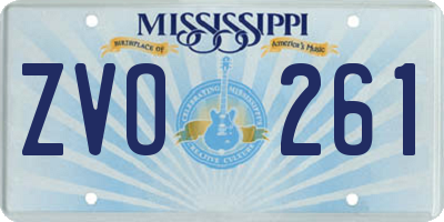 MS license plate ZVO261
