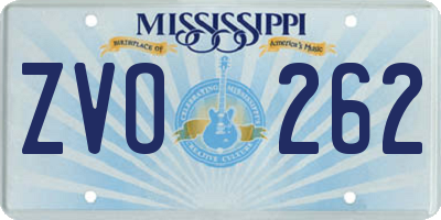 MS license plate ZVO262