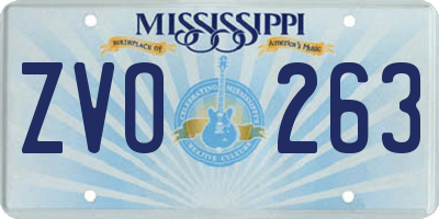 MS license plate ZVO263