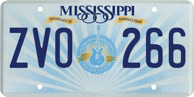 MS license plate ZVO266