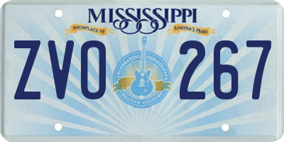 MS license plate ZVO267