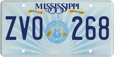 MS license plate ZVO268