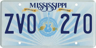 MS license plate ZVO270