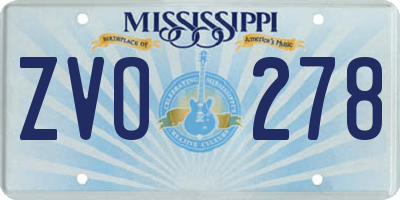 MS license plate ZVO278