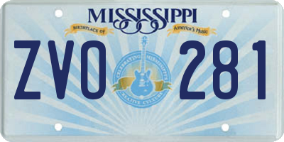 MS license plate ZVO281