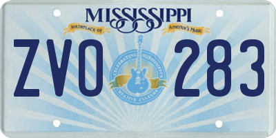 MS license plate ZVO283