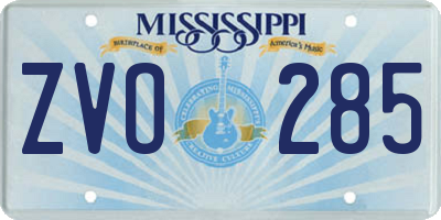 MS license plate ZVO285