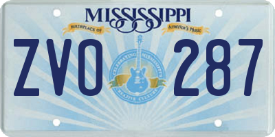 MS license plate ZVO287